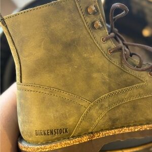 Birkenstock Khaki Leather Ankle Boots